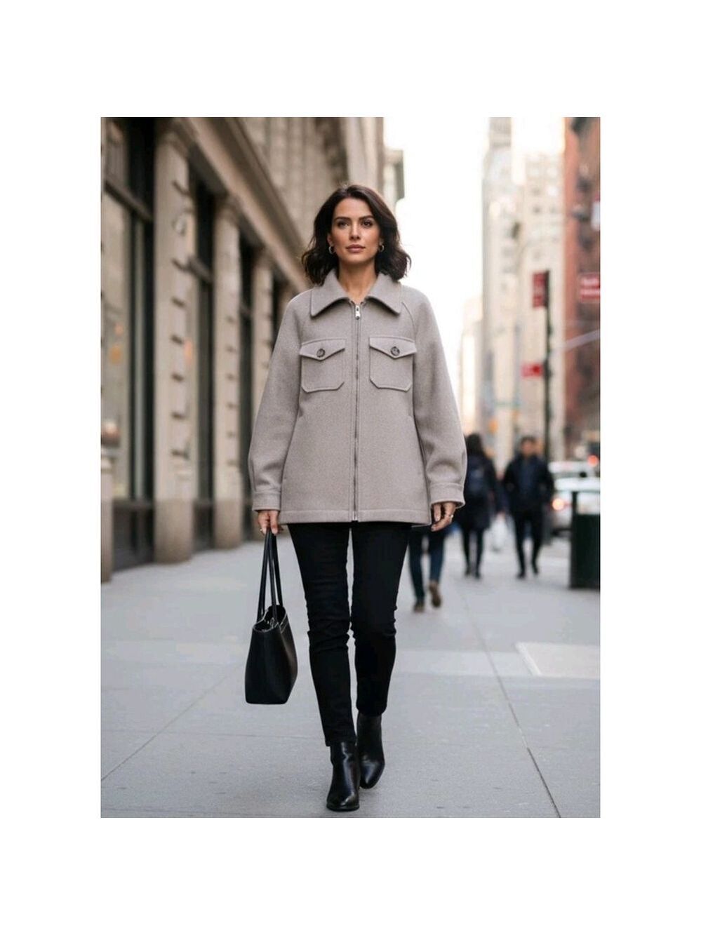 Avec Les Filles Anthropology Woman’s Size XS Felted Beige Jacket Zip Up